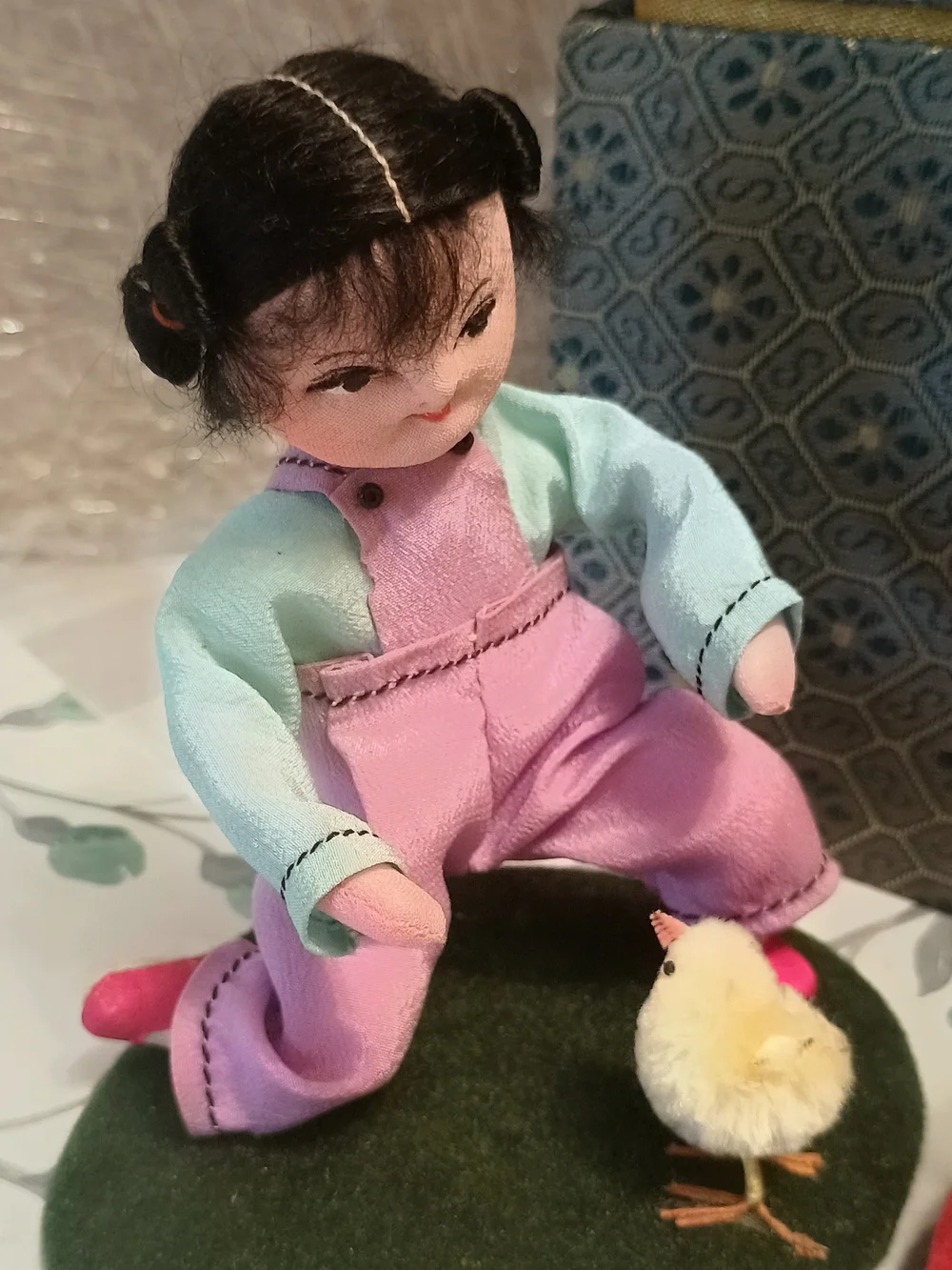 Handcrafted Kids Playset Dolls with Chick Figures - Pink & Aqua